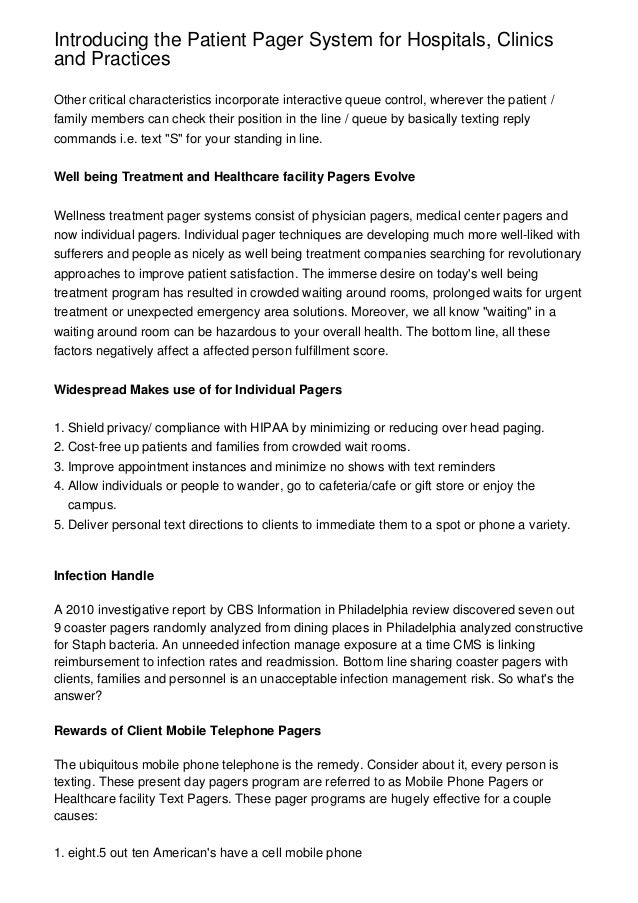 Introducing the Patient Pager System for Hospitals, Clinics and Practices