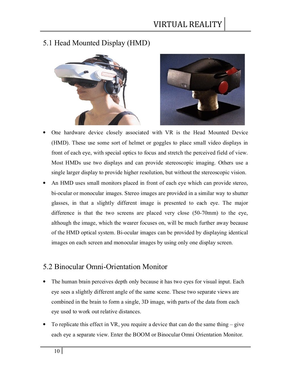 Virtual Reality Systems and Applications