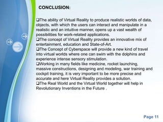 Vr Conclusion Virtual reality | PPTX