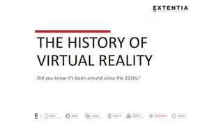 THE HISTORY OF
VIRTUAL REALITY
Did you know it’s been around since the 1950s?
 