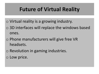 Virtual reality ppt | PPTX