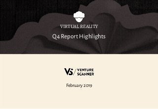 Q4 Report Highlights
VIRTUAL REALITY
February 2019
 