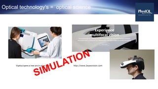 Optical technology’s = optical science
Voptica opens a new era in vision testing http://www.2eyesvision.com
 