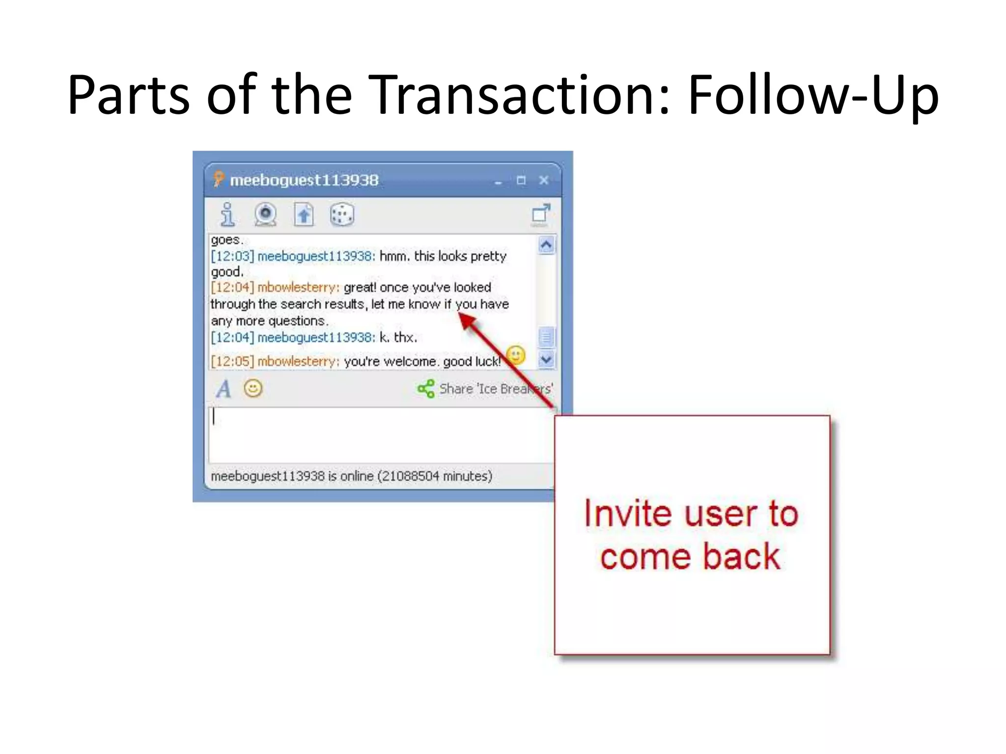 Parts of the Transaction: Follow-Up