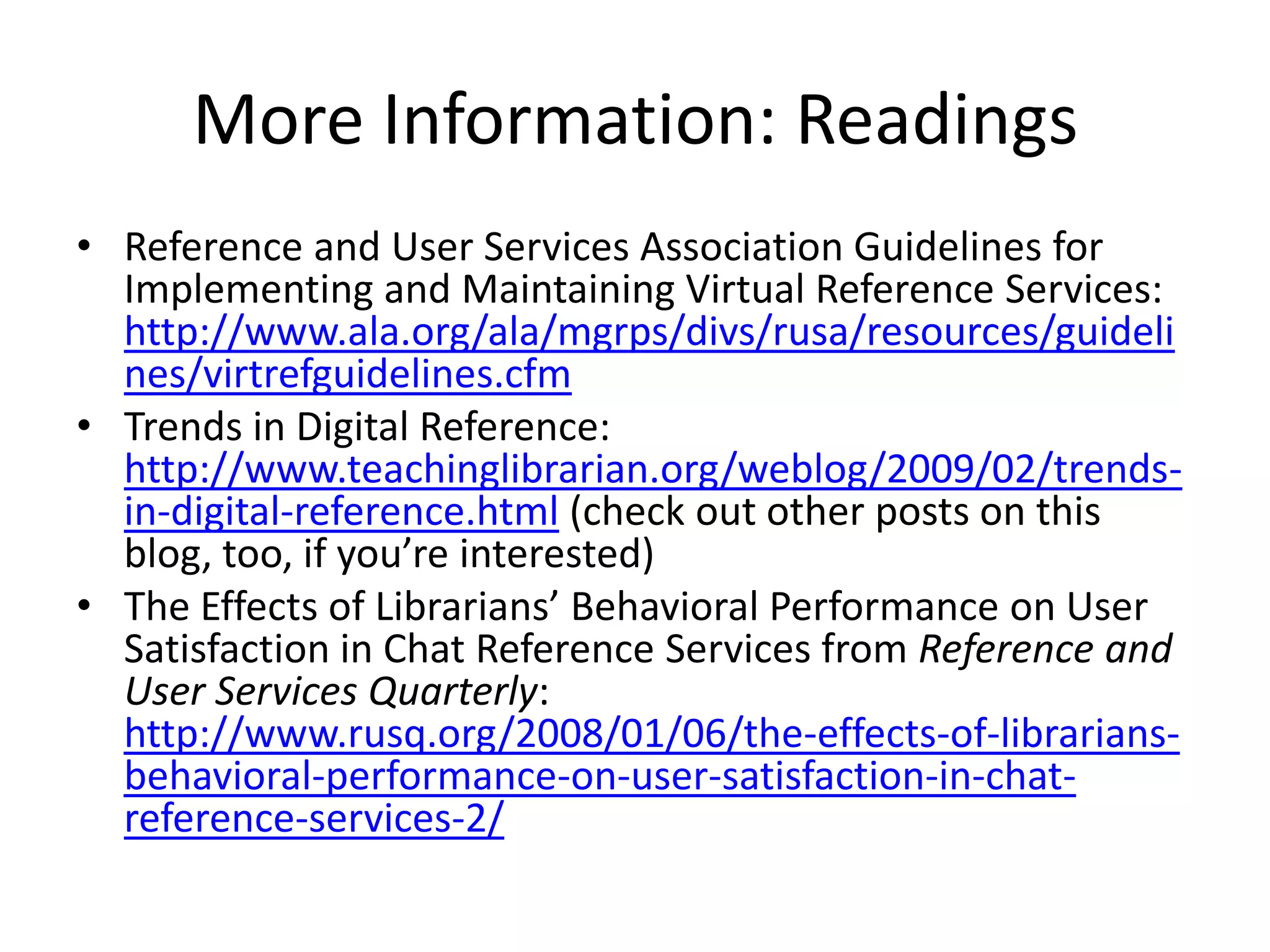 Be on the same page – Send the patron links and describe how they can get to the resources you are using during the search.