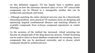 Virtual screening techniques | PPTX