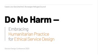 Virtual sdgc20 | oct 22 23, 2020 | do no harm, embracing humanitarian practices for ethical service design