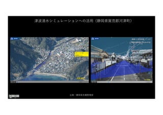津波浸⽔シミュレーションへの活⽤（静岡県賀茂郡河津町）
出典：静岡県危機管理部
 