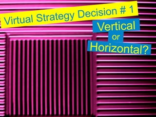 trat egy Dec ision # 1
Virtual S
                        Vertical
                            or
                       Horizontal?
 