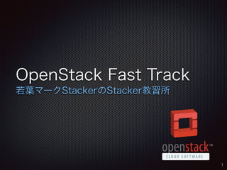 OpenStack Fast Track 
1 
若葉マークStackerのStacker教習所 
 
