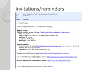 Invitations/reminders