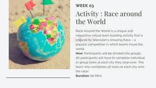 Team Task Races Virtual travelling - MICEkart.com Team Building Activities | PDF