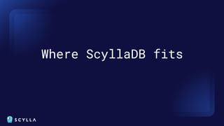 Where ScyllaDB fits
 