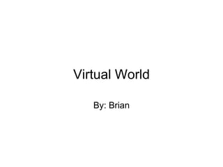 Virtual World By: Brian 