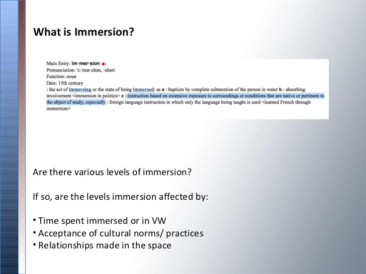 Immersive Definition Immersive Definition