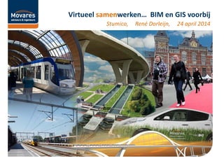 Virtueel samenwerken… BIM en GIS voorbij
Stumico, René Dorleijn, 24 april 2014
 
