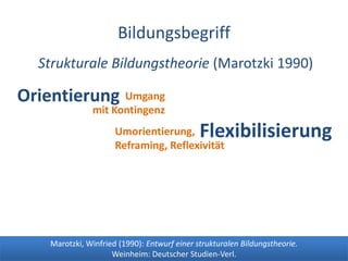 Dr. Benjamin Jörissen – www.joerissen.name




                       Bildungsbegriff
  Strukturale Bildungstheorie (Marot...