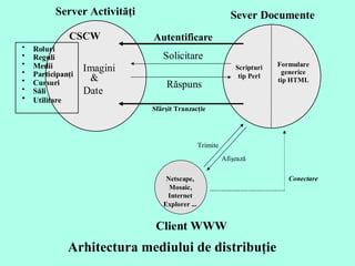 Arhitectura mediului de distribu ţ i e   