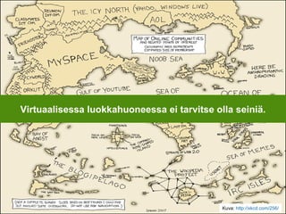Kuva:  http://xkcd.com/256/ Virtuaalisessa luokkahuoneessa ei tarvitse olla seiniä. 
