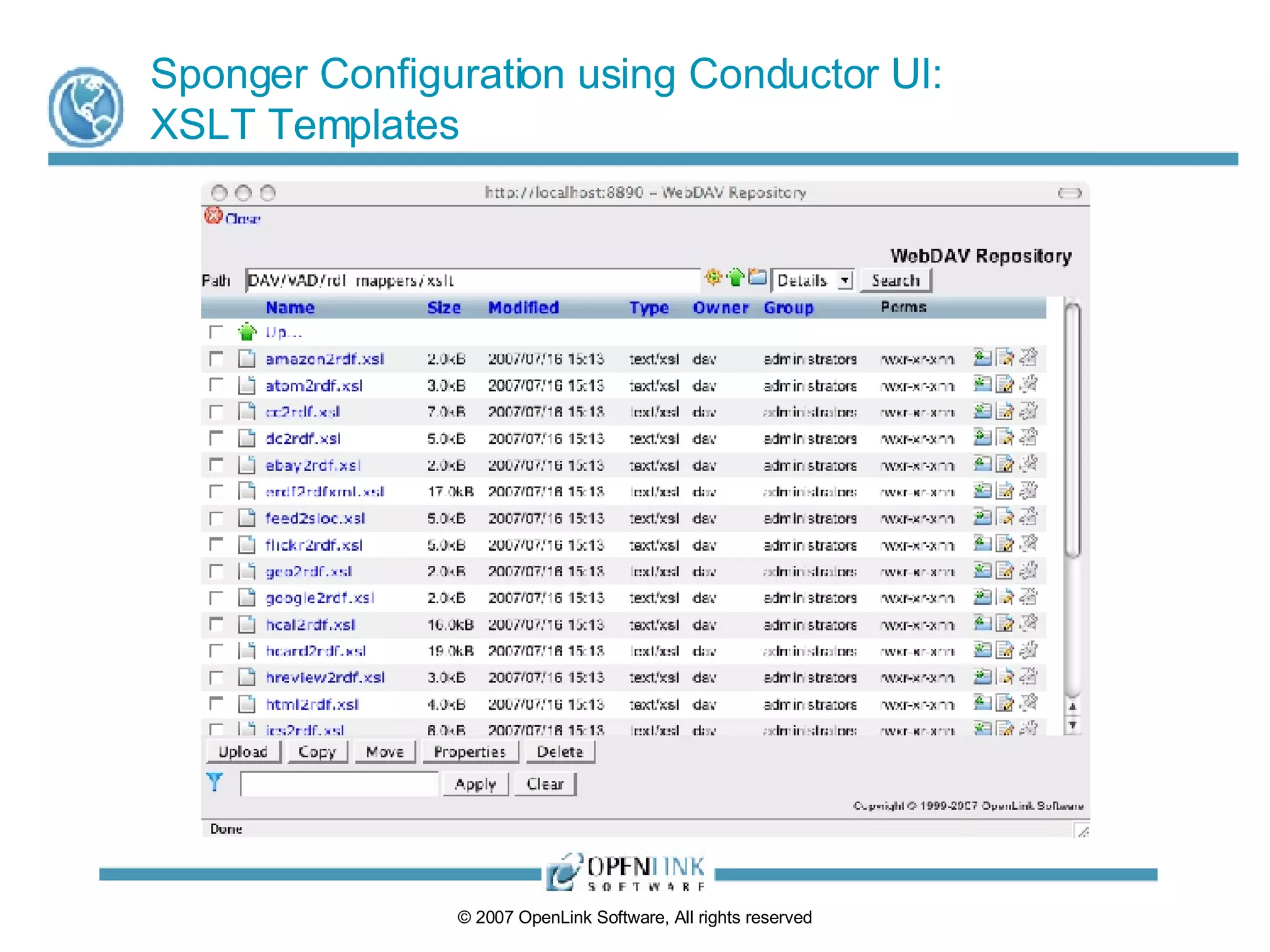 Sponger Configuration using Conductor UI: XSLT Templates 