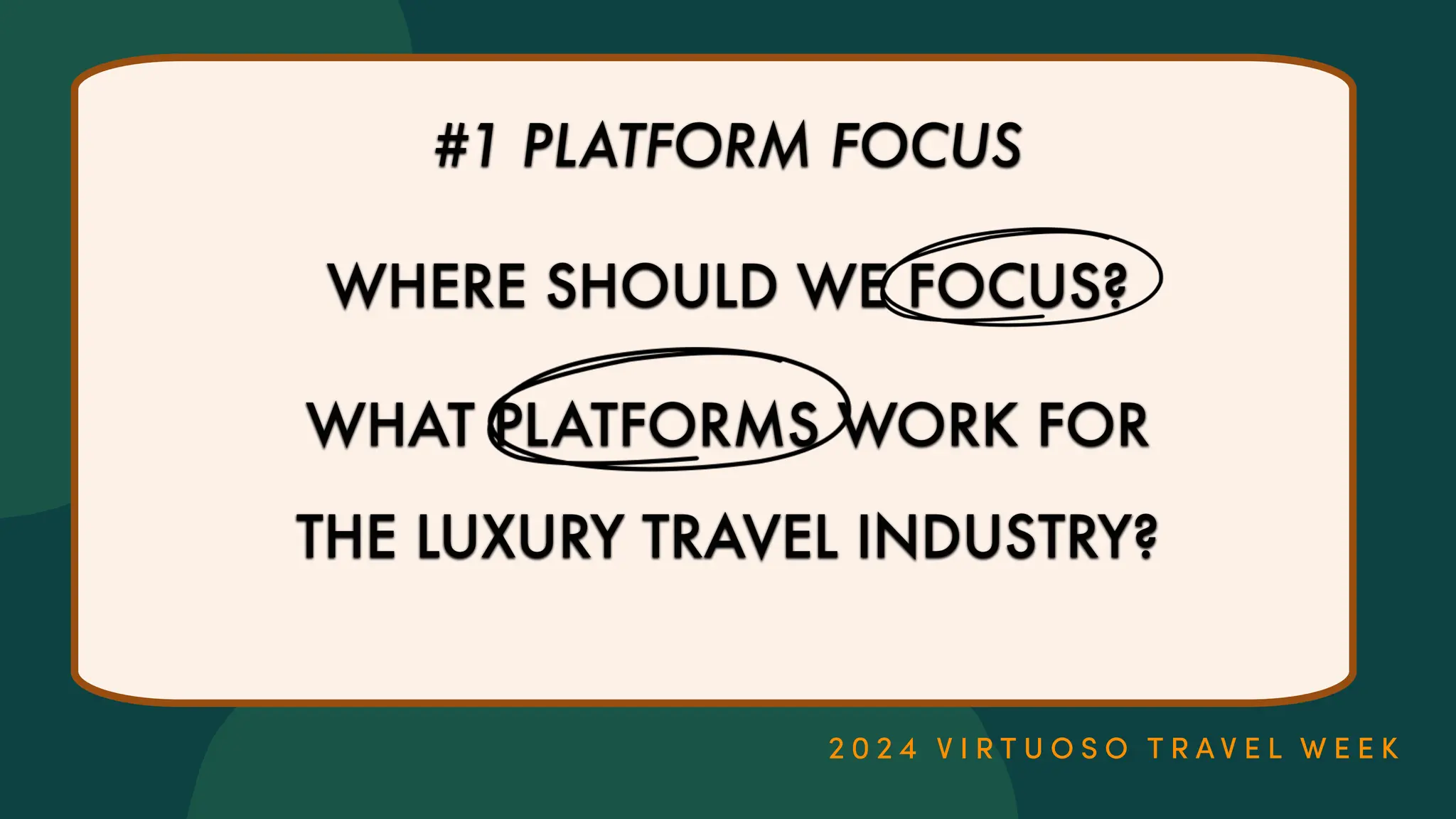 WHERE SHOULD WE FOCUS?
WHAT PLATFORMS WORK FOR
THE LUXURY TRAVEL INDUSTRY?
#1 PLATFORM FOCUS
 