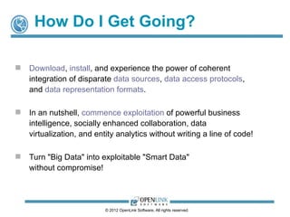 How Do I Get Going?

   Download, install, and experience the power of coherent
    integration of disparate data sources...