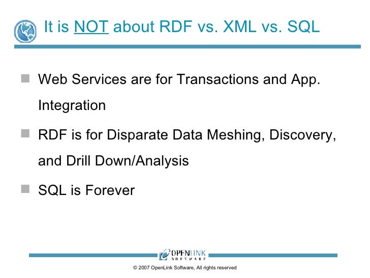 Virtuoso's SQL to RDF Technology Presentation (W3C RDF & DBMS Integra…
