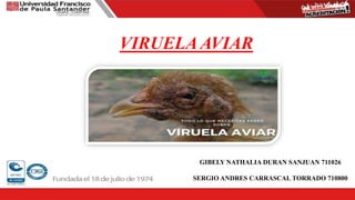 VIRUELA AVIAR
GIBELY NATHALIA DURAN SANJUAN 711026
SERGIO ANDRES CARRASCAL TORRADO 710800
 