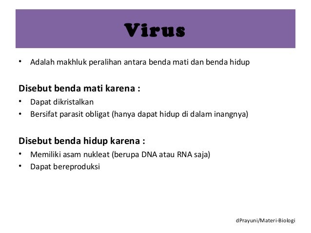 Mengapa Virus Disebut Sebagai Benda Guru Paud