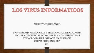 MILEIDY CASTIBLANCO 
UNIVERSIDAD PEDAGOGICA Y TECNOLOGICA DE COLOMBIA 
ESCUELA DE CIENCIAS ECONOMICAS Y ADMINISTRATIVAS 
TECNOLOGIA DE REGENCIA EN FARMACIA 
CREAD CHIQUINQUIRA 
2014 
 