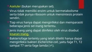 Materi Biologi Virus Kelas X Semeter 1 . | PPTX