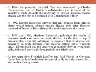 Filterable Virus History of virology | PDF