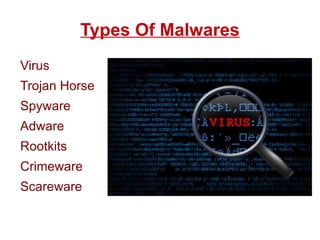 Malware, short for malicious software,also known as pestware. 