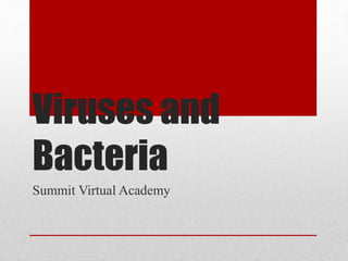 Viruses and
Bacteria
Summit Virtual Academy
 