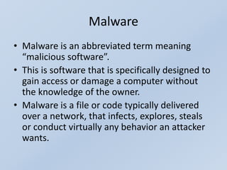 Virus and malware presentation