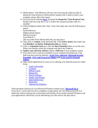 Virus and malware removal instructions | PDF