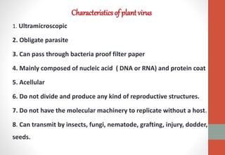 Virus and viral diseases in plants | PPTX
