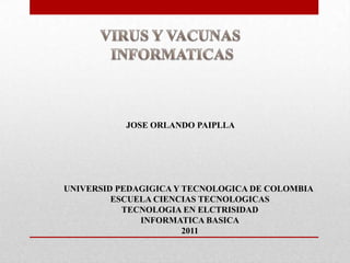 JOSE ORLANDO PAIPLLA




UNIVERSID PEDAGIGICA Y TECNOLOGICA DE COLOMBIA
         ESCUELA CIENCIAS TECNOLOGICAS
           TECNOLOGIA EN ELCTRISIDAD
              INFORMATICA BASICA
                       2011
 