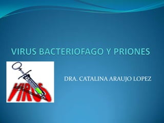 VIRUS BACTERIOFAGO Y PRIONES DRA. CATALINA ARAUJO LOPEZ 