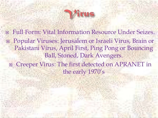 virus class 7 virus full form