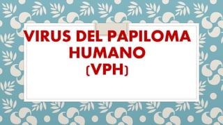 VIRUS DEL PAPILOMA
HUMANO
(VPH)
 