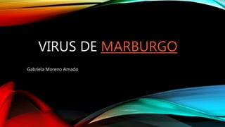 Gabriela Moreno Amado
VIRUS DE MARBURGO
 
