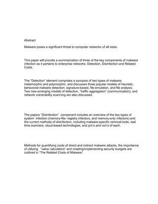 Viruses & Malware: Effects On Enterprise Networks | DOCX