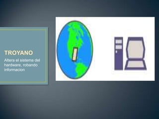 Altera el sistema del
hardware, robando
informacion
 