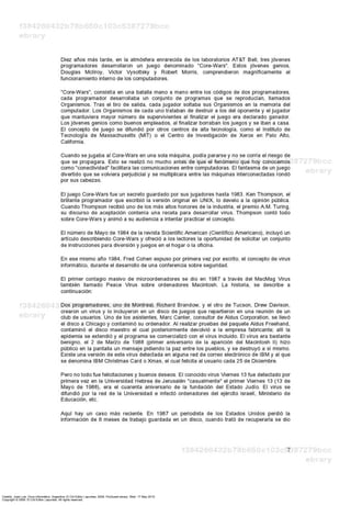 Castillo, José Luis. Virus informático. Argentina: El Cid Editor | apuntes, 2009. ProQuest ebrary. Web. 17 May 2015.
Copyright © 2009. El Cid Editor | apuntes. All rights reserved.
 