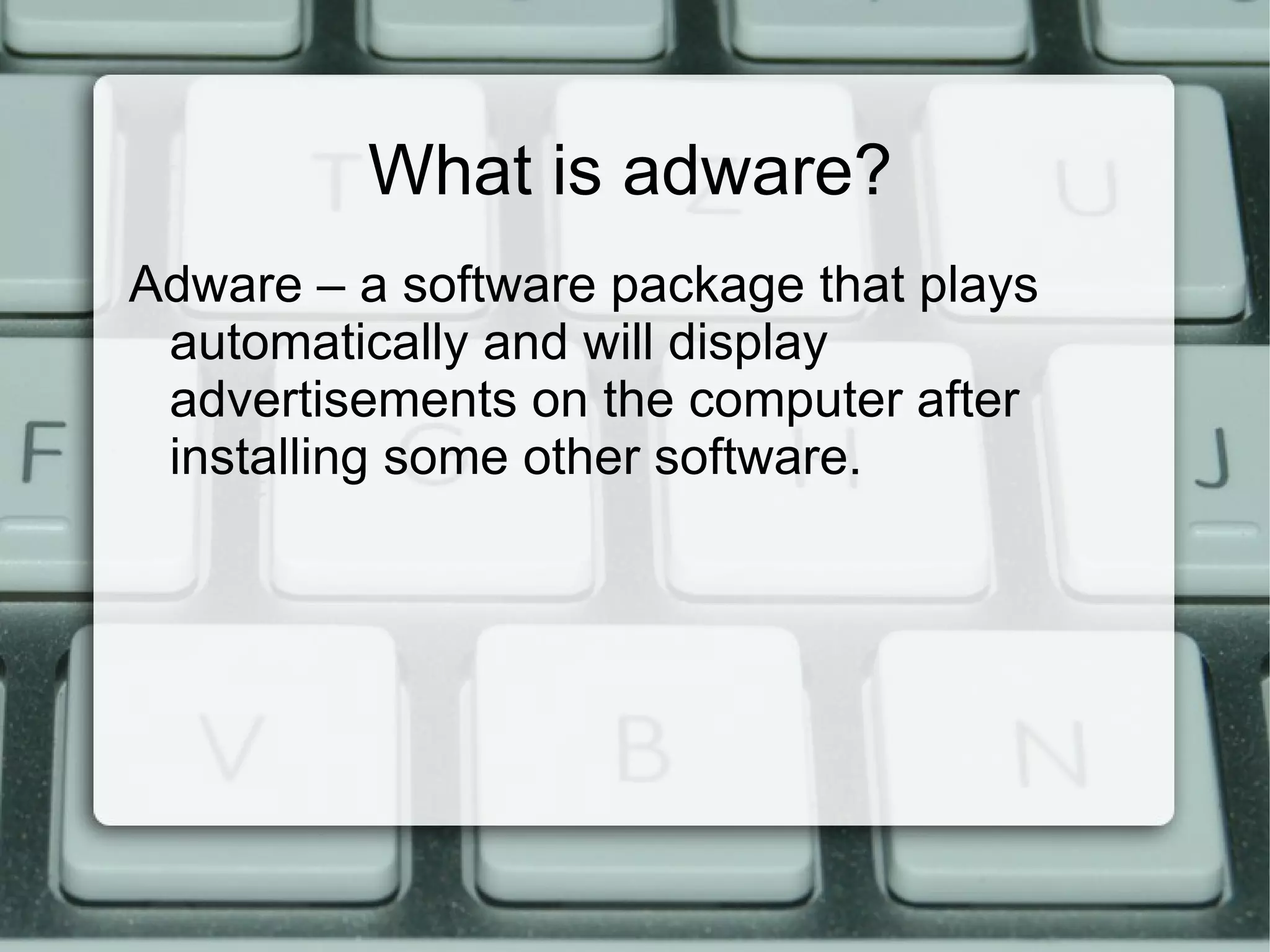 Boot Virus A virus that affects the boot sector of  the hard drive or a floppy drive.  The boot sector gives the computer information on how to boot, if it is not functioning the computer won't boot.  To avoid a boot virus, don't boot your computer with an unknown floppy disk in your floppy drive and make sure it is write protected. Examples of boot viruses include: Polyboot.B, AntiEXE. 