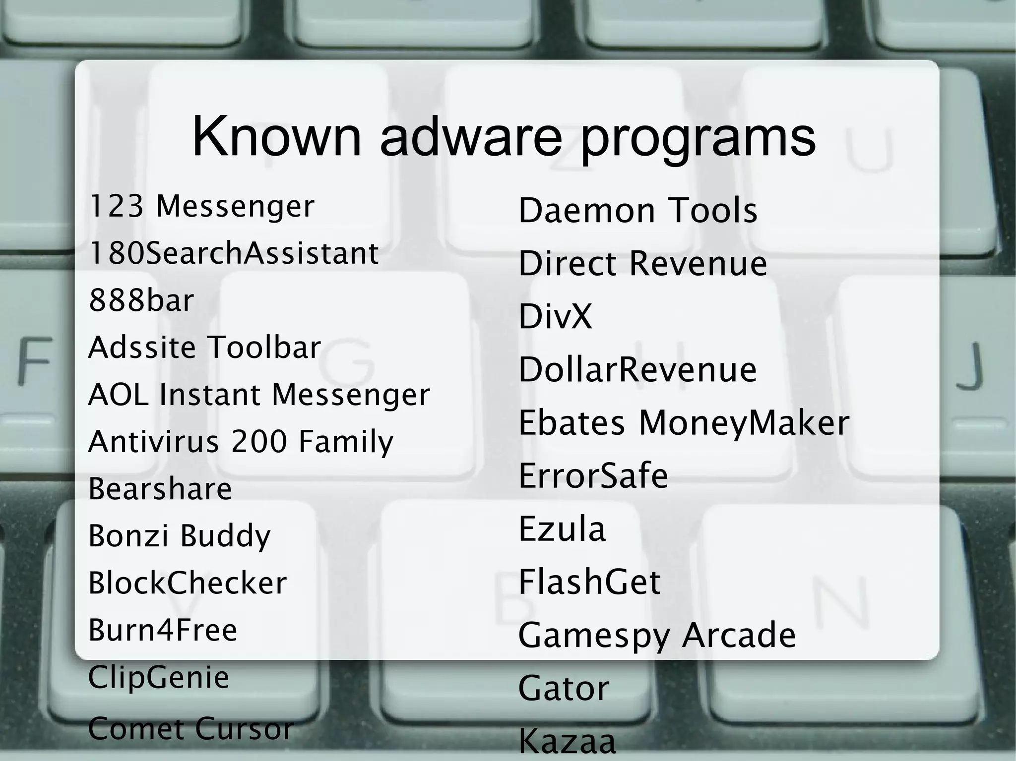 Macro Virus A virus written in a macro language that infects the files that were created with it. When the file is opened the macro virus runs automatically.  This may arrive on your computer by email attachment. Examples of macro viruses: Relax, Melissa.A, Bablas, O97M/Y2K. 