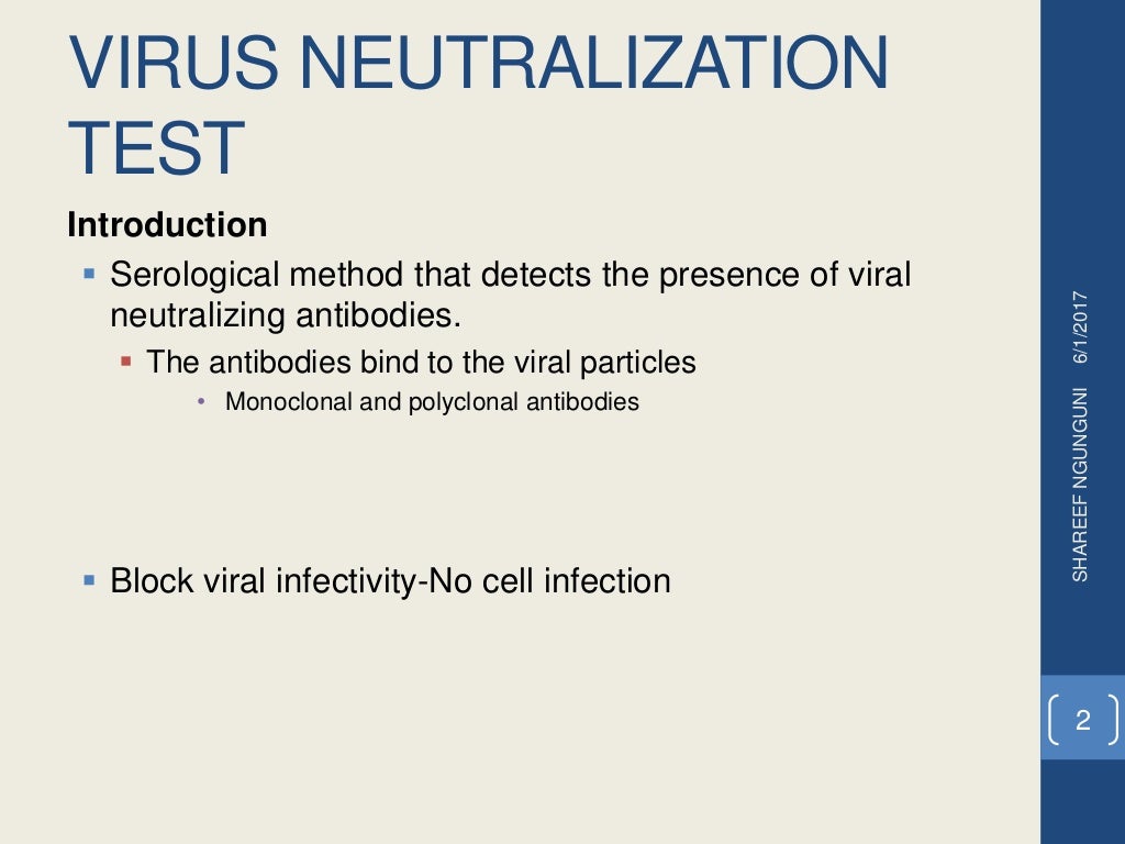 Virus neutralization test