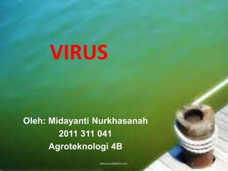 VIRUS
Oleh: Midayanti Nurkhasanah
2011 311 041
Agroteknologi 4B
 