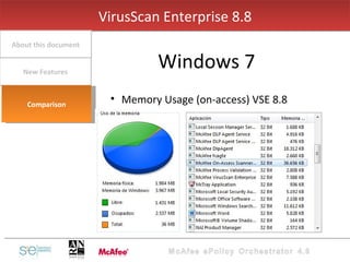 Memory Usage (on-access) VSE 8.8 VirusScan Enterprise 8.8 Windows 7 New Features About this document Comparison 